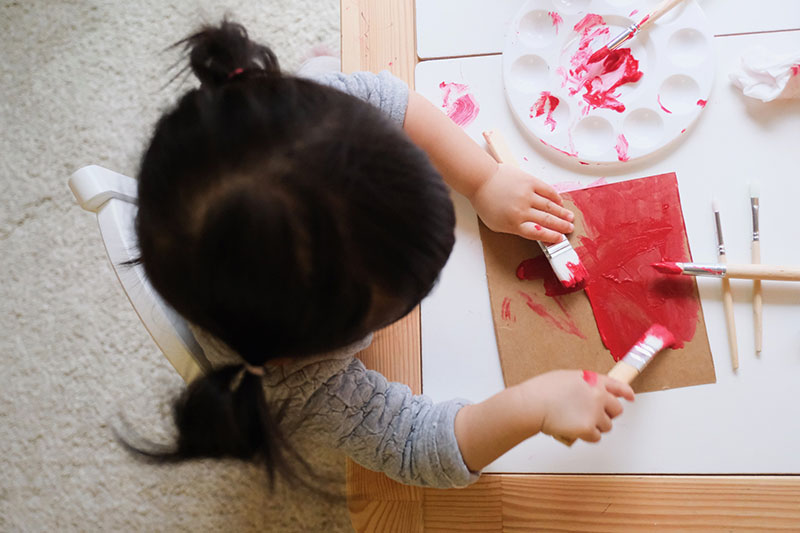Crafting Chinese New Year Banners With Toddler